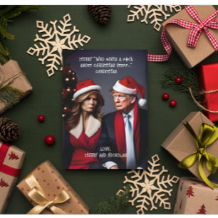 Cartão De Festividades Trump e Esposa "Quem dá um F*ck" no Natal