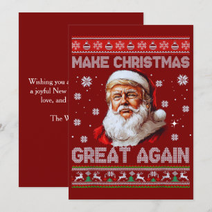 Cartão De Festividades Trump Papai Noel Torna o Excelente de Natal Vermel