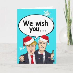 Cartão De Festividades Trump Pence Christmas Card - Desejamos-lhe amereo 
