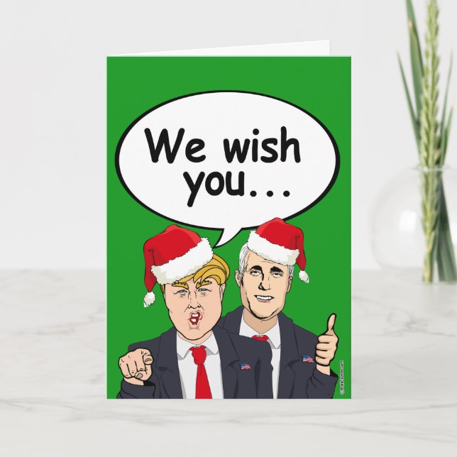Cartão De Festividades Trump Pence lhe deseja o Ameri-Natal (Frente)