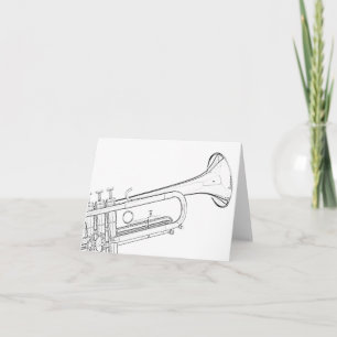 Cartão De Festividades Trumpet Drawing Greeting Cards