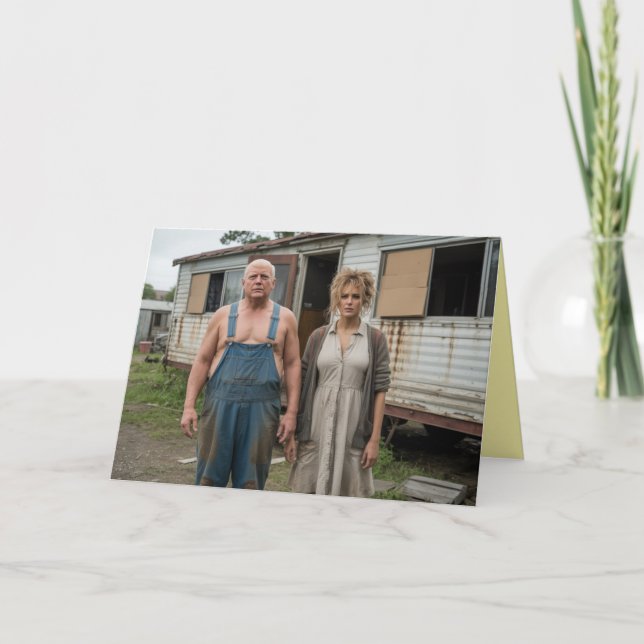 Cartão De Festividades Trumps at Home Greeting Card (Frente)