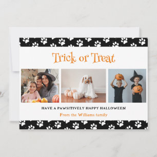 Cartão De Festividades Truque ou Tratar Peças Pet Foto Halloween