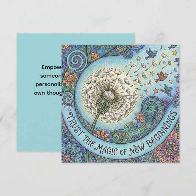Cartão De Festividades Trust The Magic of New Beginnings Card (Frente/Verso)