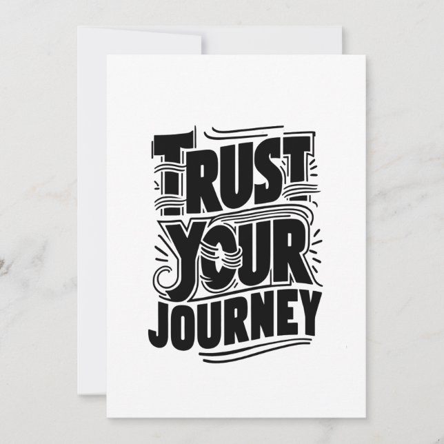 Cartão De Festividades Trust Your Journey Vertical Typography Art (Frente)