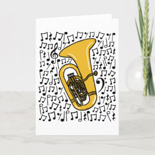 Cartão De Festividades Tuba Musical Notes Tubaist Brass Músico