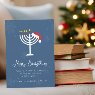 Cartão De Festividades Tudo de Natal Hanukkah Alegre Moderno