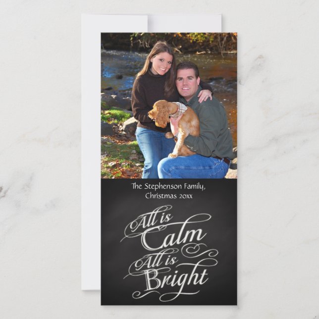 Cartão De Festividades Tudo é Calm Chalkboard no Natal (Frente)