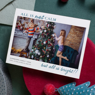 Cartão De Festividades Tudo é Foto de Crianças de Natal Mínimo Brilhante