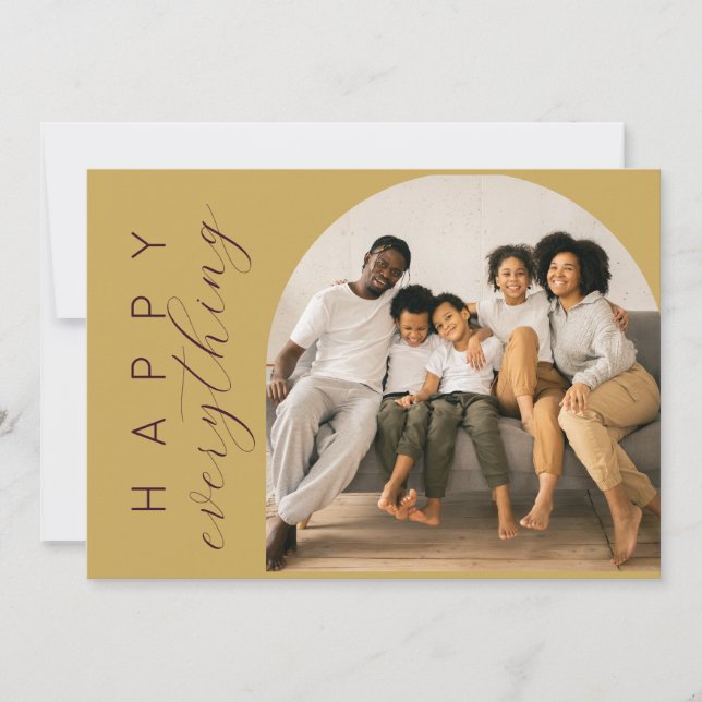 Cartão De Festividades Tudo Feliz Dourado (Frente)