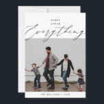 Cartão De Festividades Tudo Feliz Natal, Sobreposição de Foto de Família<br><div class="desc">Tudo Feliz Natal, Boas Festas, Feliz Natal. Celebre a época com este cartão de foto de família (impresso e / ou download instantâneo), em sobreposição moderna contemporânea com tema de escrita romântica suave. É totalmente personalizável e adaptável com suas próprias mensagens de saudação. É simples, fácil, mas moderno minimalista e...</div>