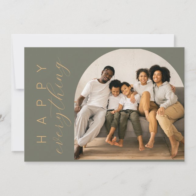 Cartão De Festividades Tudo Feliz Verde (Frente)