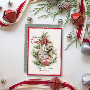 Cartão De Festividades Tudo não é um gato tranquilo no Natal