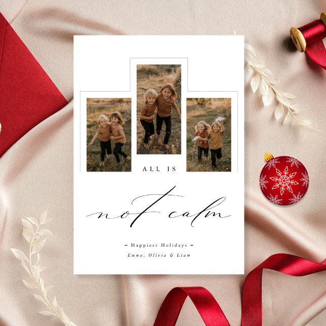 Cartão De Festividades Tudo Não Está Calmo 3 Fotografias De Natal (Criador carregado)