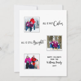 Cartão De Festividades Tudo não está calmo Tudo ainda está Brilhante 3 Fo