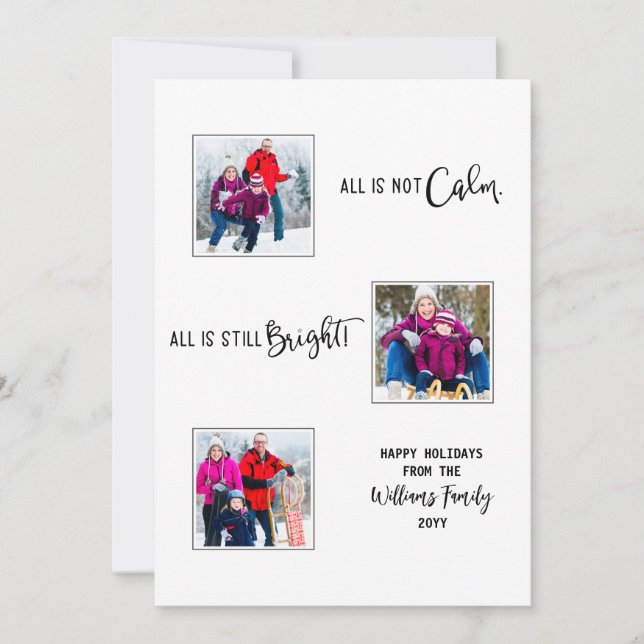 Cartão De Festividades Tudo não está calmo Tudo ainda está Brilhante 5 Fo (Frente)