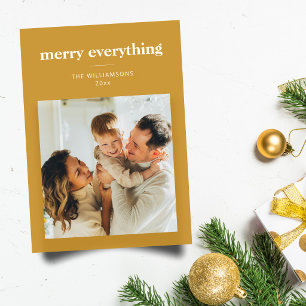 Cartão De Festividades Tudo Natal Feliz Foto Simples Amarelo