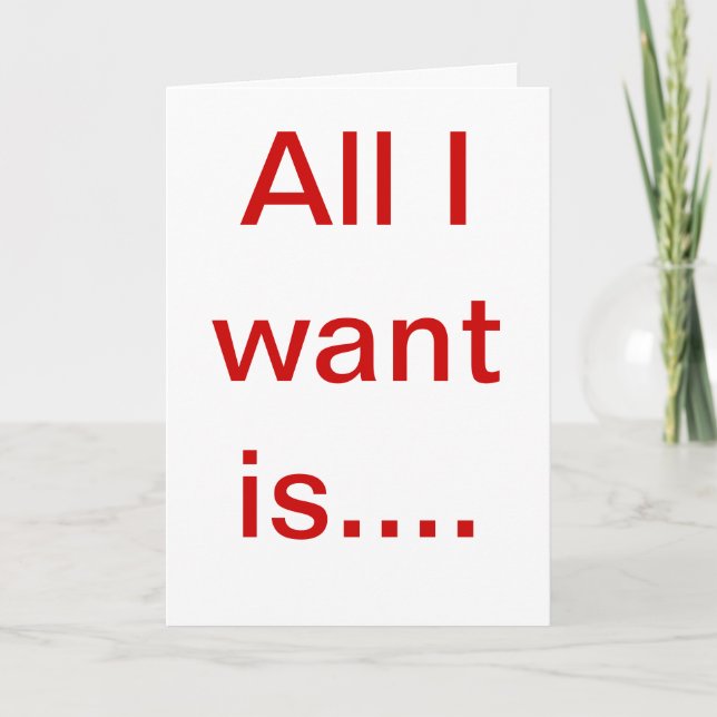 Cartão De Festividades Tudo o que eu quero é um carro novo (Frente)