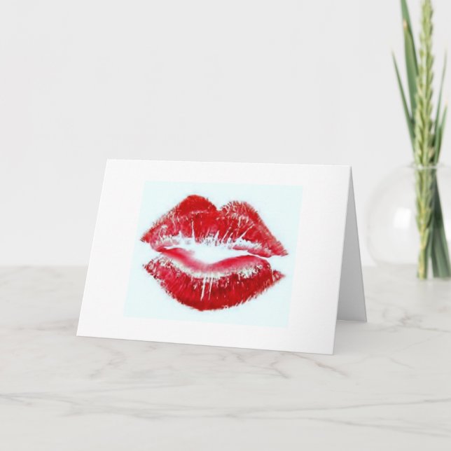 CARTÃO DE FESTIVIDADES TUDO O QUE POSSO PENSAR É "BEIJANDO-TE" (Frente)