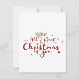 Cartão De Festividades Tudo que eu quero é você