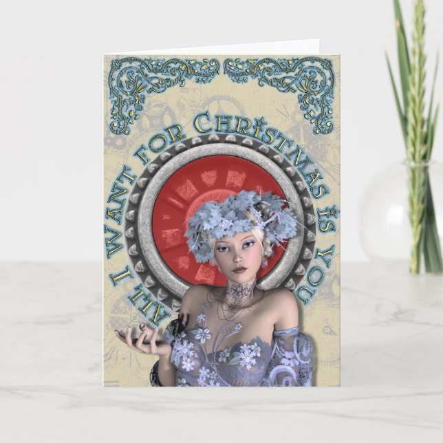 Cartão De Festividades Tudo que eu quero para o Natal é você (Frente)