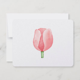 Cartão De Festividades Tulipan acuarela rosa