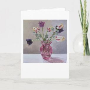 Cartão De Festividades "Tulipas a Rosa"