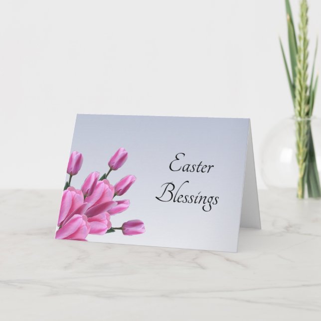 Cartão De Festividades Tulipas de páscoa (Frente)