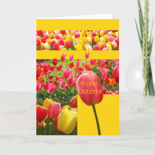 Cartão De Festividades Tulipas de Páscoa alemãs