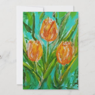Cartão De Festividades Tulipas Laranja