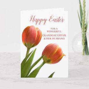Cartão De Festividades Tulips Felz pascoa neta e marido
