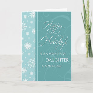 Cartão De Festividades Turquoise Happy Holidays Christmas Card