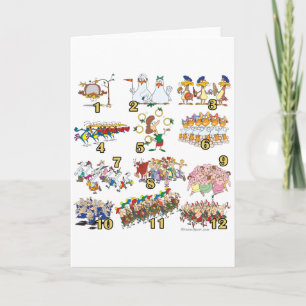 Cartão De Festividades twelves days christmas song cartoon