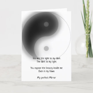 Cartão De Festividades Twin Flame Soulmates Meu Espelho Yin Yang Poem