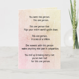 Cartão De Festividades Twin Flame Soulmates O ÚNICO Poema