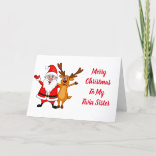 CARTÃO DE FESTIVIDADES TWIN "IRMÃ" NO NATAL COM AMOR