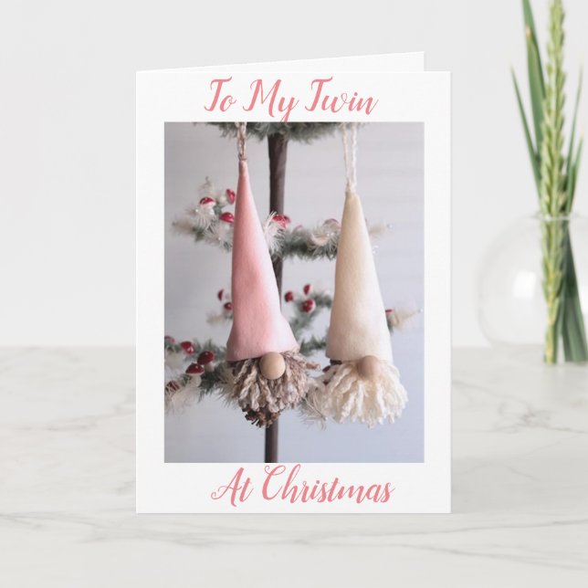 CARTÃO DE FESTIVIDADES ***TWIN*** MERRÍVEL ESTILO DE NATAL ESCANDANAVIANO (Frente)