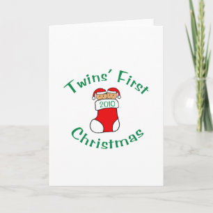Cartão De Festividades Twins First Christmas
