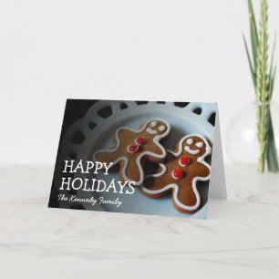 Cartão De Festividades Two Christmas or holiday gingerbread men