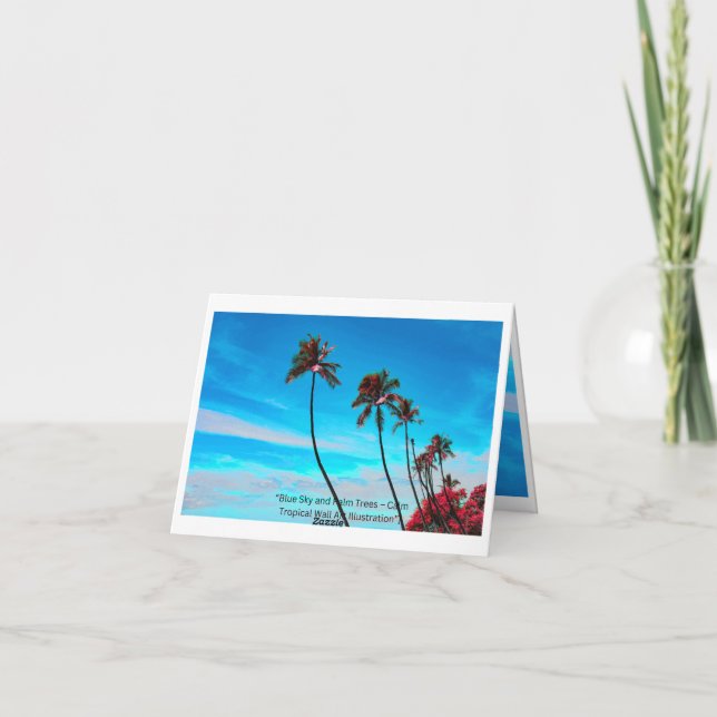 Cartão De Festividades Two Palm Trees Wall Art | Tropical Minimalist (Verso)