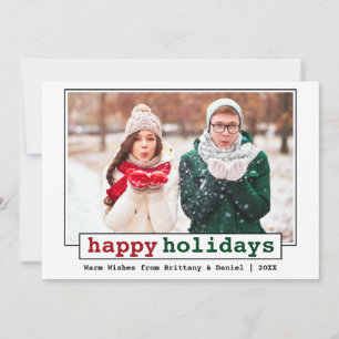 Cartão De Festividades Typewriter Font Happy Holidays Photo