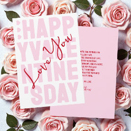 Cartão De Festividades Typography Pink and Red  Happy Valentine's Day
