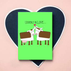 Cartão De Festividades Udderly in Love Valentine's Card