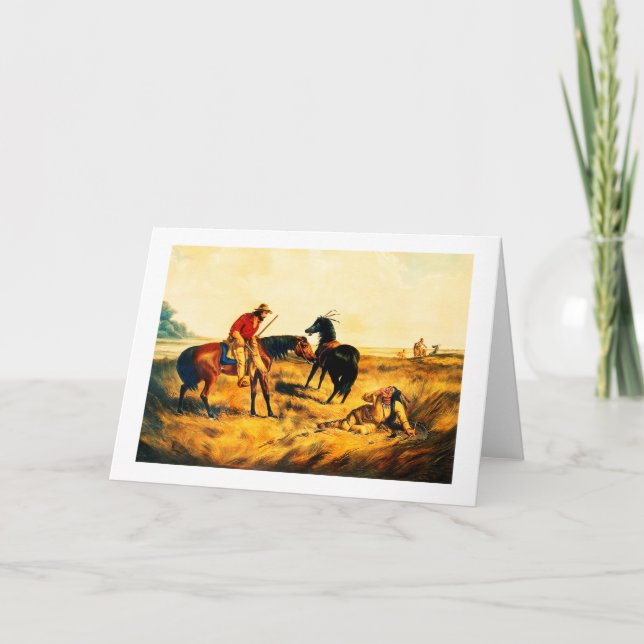 Cartão De Festividades Última guerra, nativo americano (Frente)
