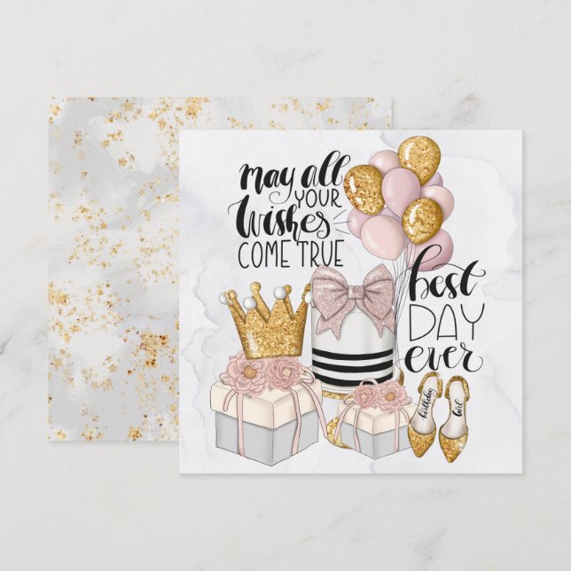 Cartão De Festividades Último Dia de Nascimento (Frente/Verso)