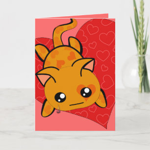 Cartão De Festividades Ultra Cute Kawaii, sinto muito Kitty Cat com lágri