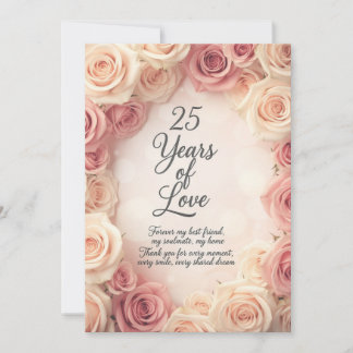 Cartão De Festividades Ultra Romantic 25th Wedding Anniversary Card – Pur
