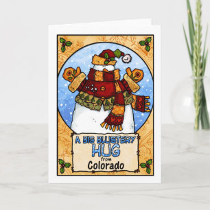 Cartão De Festividades Um abraço Blustery grande de Colorado