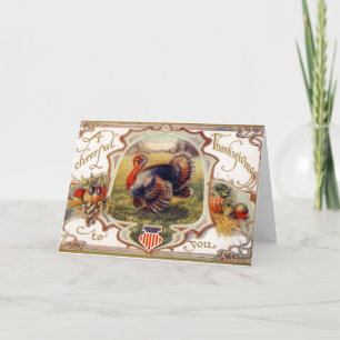 Cartão De Festividades Um agradecimento alegre a você Vintage Sticker