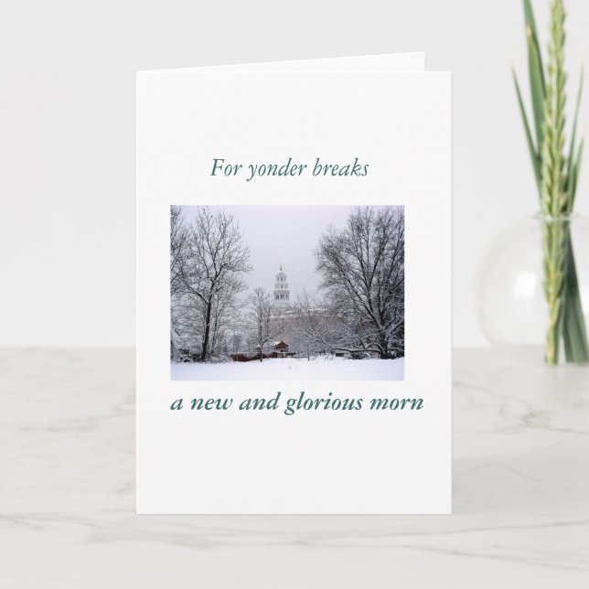 Cartão De Festividades Um amanhecer novo e glorioso (Frente)